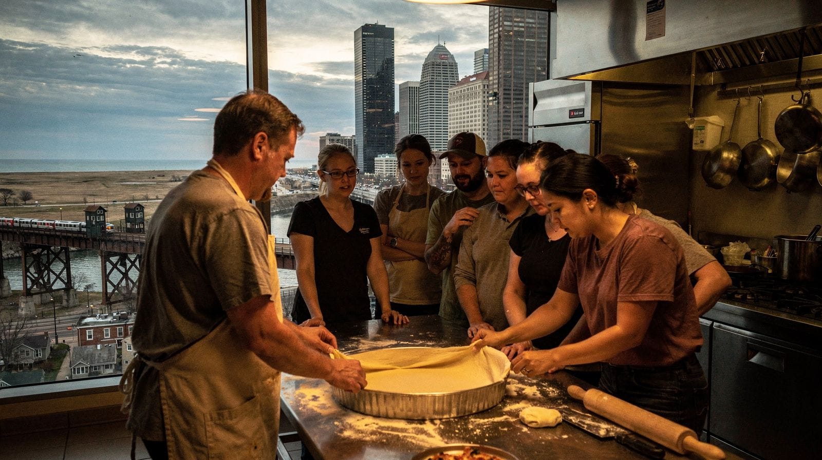 Un cours de cuisine au marché fermier à Chicago
